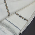 Classic White Men’s Wool Shawl – Traditional Border
